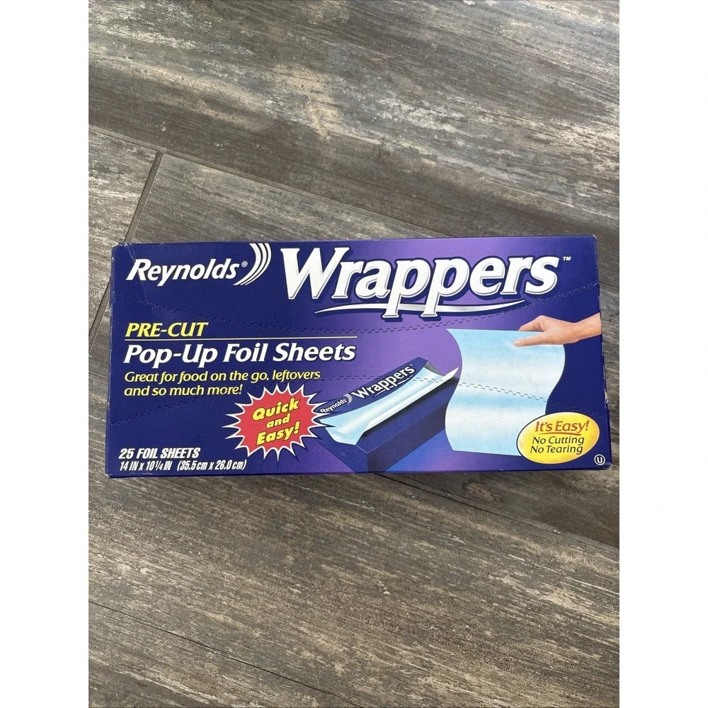 2 Reynolds Wrappers Aluminum Foil 25 Count Pre Cut Pop Up Foil Sheets New